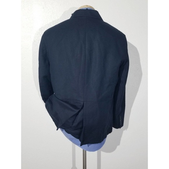 John Varvatos Italy Glossy Navy Blue Double Breasted Officer Blazer jacket 54 44 - Picture 6 of 9